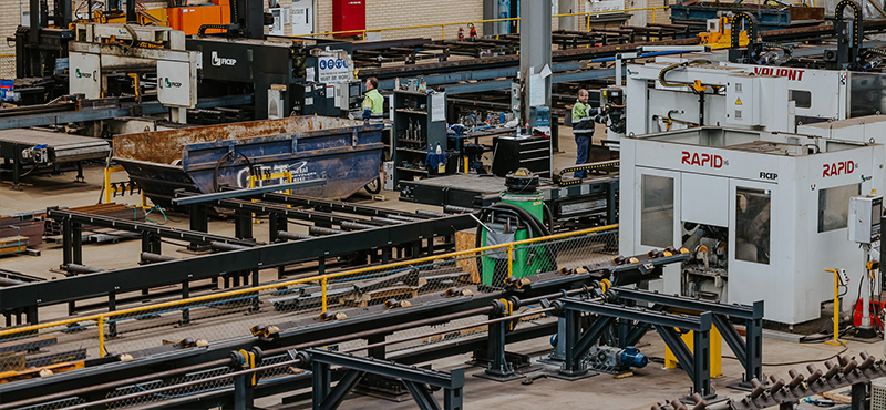 Rapid 16 Angle Line Steel machine in warehouse